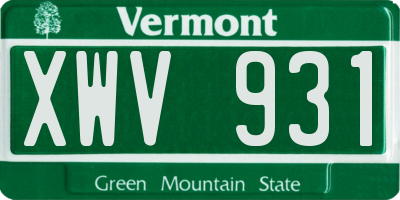 VT license plate XWV931