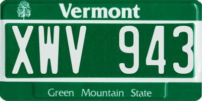 VT license plate XWV943