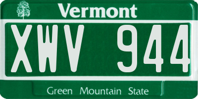 VT license plate XWV944