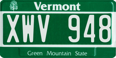 VT license plate XWV948
