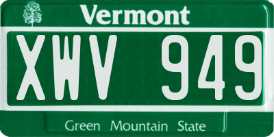 VT license plate XWV949