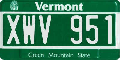 VT license plate XWV951