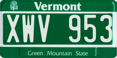 VT license plate XWV953