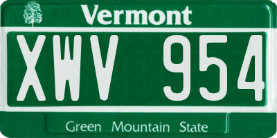 VT license plate XWV954