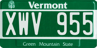 VT license plate XWV955