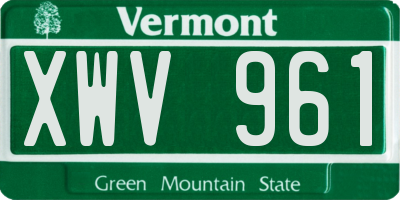 VT license plate XWV961