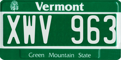 VT license plate XWV963