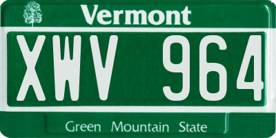 VT license plate XWV964