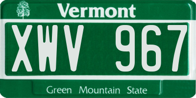 VT license plate XWV967