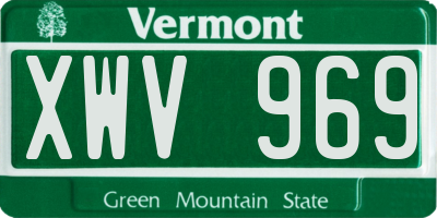 VT license plate XWV969