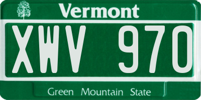 VT license plate XWV970