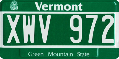 VT license plate XWV972