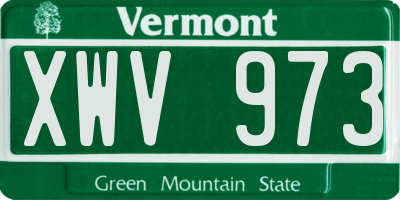 VT license plate XWV973