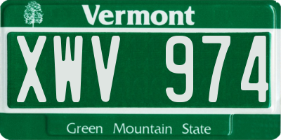 VT license plate XWV974