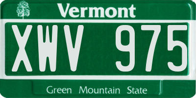 VT license plate XWV975