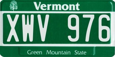 VT license plate XWV976