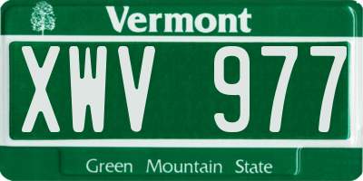 VT license plate XWV977