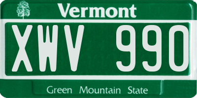 VT license plate XWV990