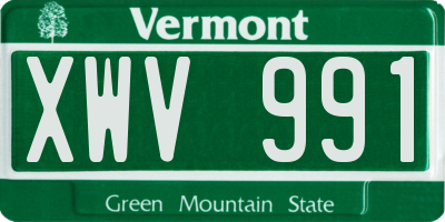 VT license plate XWV991