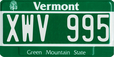 VT license plate XWV995