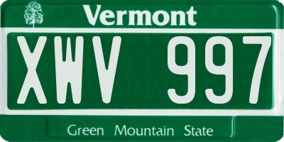 VT license plate XWV997
