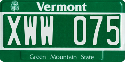 VT license plate XWW075