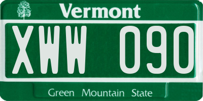 VT license plate XWW090