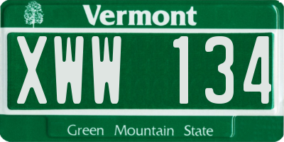 VT license plate XWW134