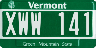 VT license plate XWW141