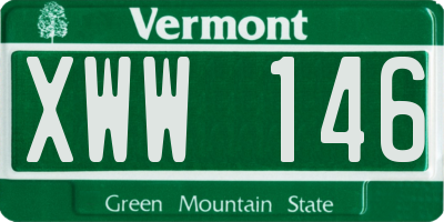VT license plate XWW146