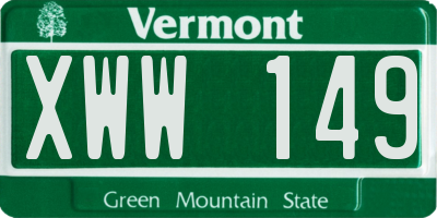 VT license plate XWW149