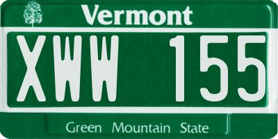 VT license plate XWW155