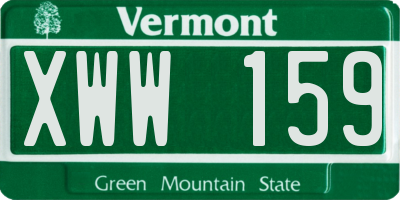 VT license plate XWW159