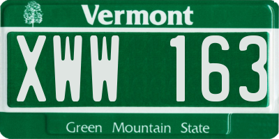VT license plate XWW163