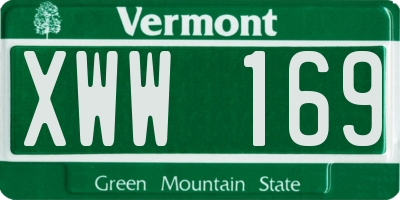 VT license plate XWW169