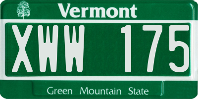 VT license plate XWW175