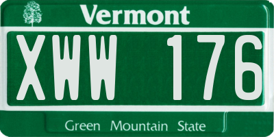 VT license plate XWW176