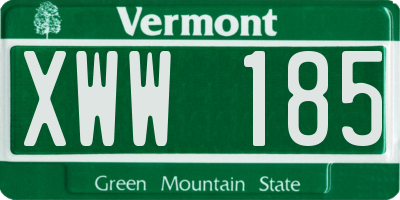 VT license plate XWW185