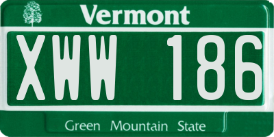 VT license plate XWW186
