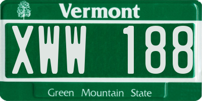 VT license plate XWW188