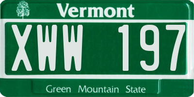 VT license plate XWW197
