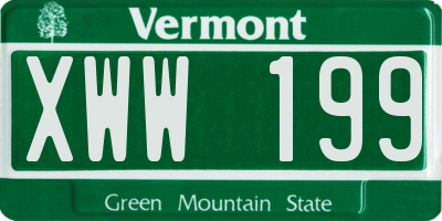 VT license plate XWW199