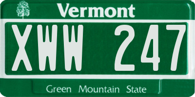 VT license plate XWW247