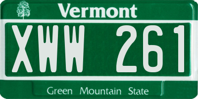 VT license plate XWW261
