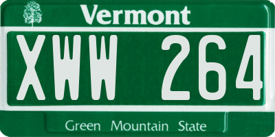 VT license plate XWW264
