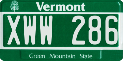 VT license plate XWW286