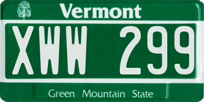 VT license plate XWW299