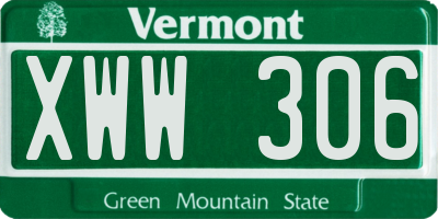 VT license plate XWW306