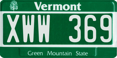 VT license plate XWW369