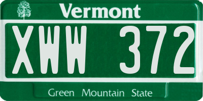 VT license plate XWW372
